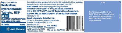 sertraline-container-label-25mg-30ct.jpg Container Label 25 mg- 30 Tablets - sertraline container label 25mg 30ct