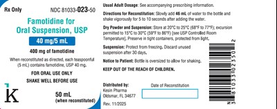 Famotadine 40 mg/5 mL Bottle Of 50 mL (Famotidinepdp)