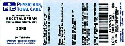 Escitalopram Tablets 20 mg Bottle Labels - 6376