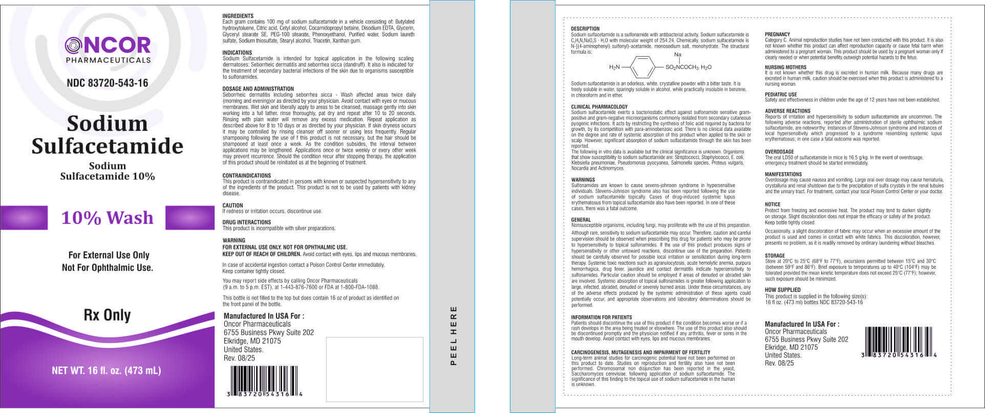 Sodium Sulfacetamide 10% Wash Liquid - Images NDC 83720-543