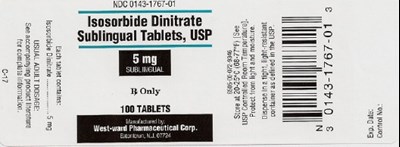 Isosorbide Dinitrate Sublingual Tablets, USP 5 mg/100 Tablets - isosorbide dinitrate   sub tablets 3