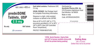 PACKAGE LABEL-PRINCIPAL DISPLAY PANEL - 2.5 mg (100 Tablet Bottle) - prednisone fig1