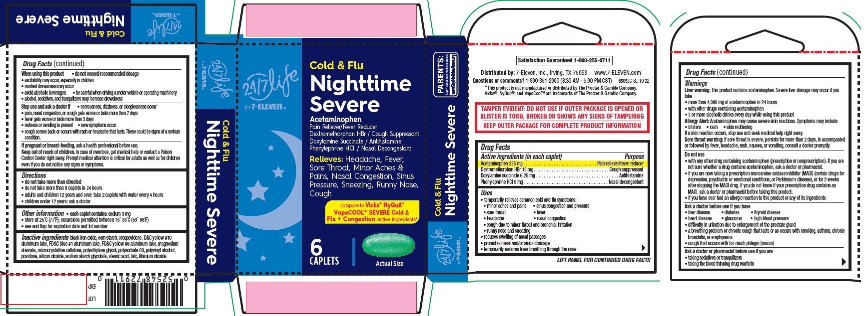 Product Images Nighttime Severe, Cold And Flu, 24-7 Life By 7-eleven ...