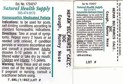 Cough Runny Nose Label - NHS cough run nose