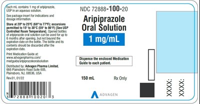 Aripiprazole Oral Solution (1 mg/ml) (NDC 72888-100-20)