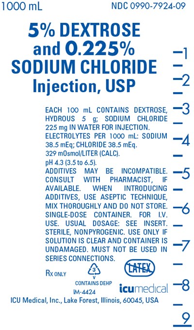 dextrose-02.jpg PRINCIPAL DISPLAY PANEL - 1000 mL Bag Label - NDC 0990-7924-09 - dextrose 02