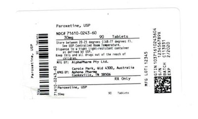 Bottle Label 30 mg (71610 0243 60)