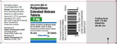 30 tablets - paliperidone 3 mg