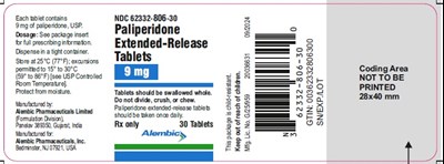 30 tablets - paliperidone 9 mg