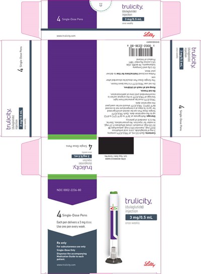 us-trulicity-sup-3mg-055-01.jpg PACKAGE LABEL – Trulicity™, 3 mg/0.5 mL, Prefilled Pen, 4 count - us trulicity sup 3mg 055 01