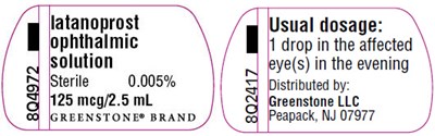 latanoprost-03.jpg PRINCIPAL DISPLAY PANEL - 125 mcg/2.5 mL - Single Bottle Label - latanoprost 03