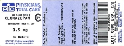 This Is An Image Of The Label For 0.5 mg Clonazepam Tablets, Usp Civ. (3854)