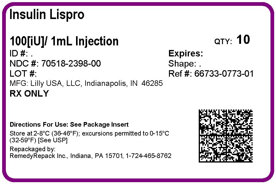 NDC 705182398 Insulin Lispro Insulin Lispro