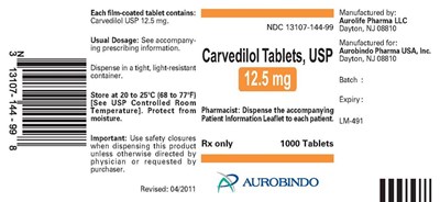 carvedilol-fig5.jpg PACKAGE LABEL-PRINCIPAL DISPLAY PANEL - 12.5 mg (1000 Tablet Bottle) - carvedilol fig5