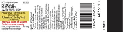 pot0h-0001-02.jpg PACKAGE LABEL - PRINCIPAL DISPLAY – Potassium Phosphates Inj, USP 5 mL Vial Label - pot0h 0001 02