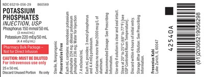 Package Label (PRINCIPAL DISPLAY – Potassium Phosphates Inj, USP 50 mL Tray Label)