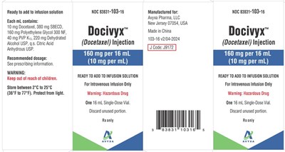 2ad4f265-675e-47bf-a2fa-57d9266a6dda-17.jpg DOCIVYX (docetaxel) Injection, 160 mg/16 mL -Carton Label - 2ad4f265 675e 47bf a2fa 57d9266a6dda 17