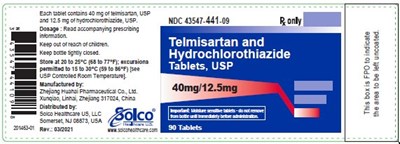 Telmisartan and Hydrochlorothiazide Tablets  40 mg/12.5 mg - 90 tablets - image 01