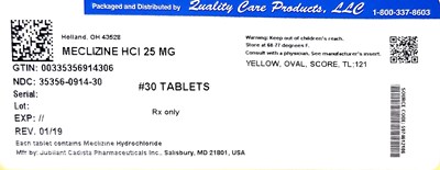 MeclizineHCL25mgJubilant.jpg Image of 25mg Label - MeclizineHCL25mgJubilant