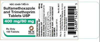 Sulfamethoxazole And Trimethoprim 400/800- 100 Tabs (Sulfamethoxazole 03)
