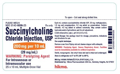 Succinylcholine Chloride Injection, USP 200 mg per 10 mL Carton Label - succinylcholine chloride injection usp 3
