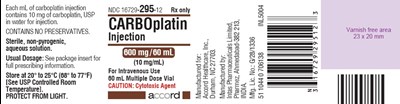 16729-295-12 (Carboplatin 600mg Container Label)