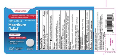 Walgreens FAST -ACTING Heartburn Relief CHEWABLE  Extra Strength Original Flavor100 - 35d01fe6 542e 41fe a81b 49e1077a7e8e 01