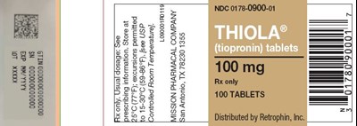 thiola-label-0178-0900-01.jpg Thiola Label NDC 0178-0900-01 - thiola label 0178 0900 01