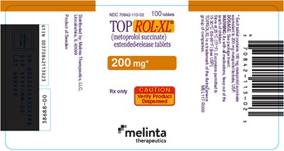 PRINCIPAL DISPLAY PANEL - 200 mg Tablet Bottle Label - toprol 03