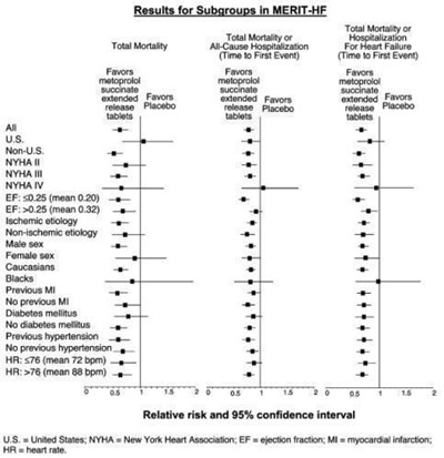 Results For Subgroups In Merit-hf Graph (Metoprolol Succinate 25mg 50mg 100mg 200mg 2)