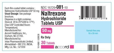 50 mg Label (Naltrexone Hydrochloride 30 Label)