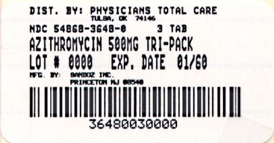 Image Of Tri-pack 500 mg Package Label (3648)