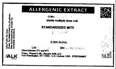 ALLERGENIC EXTRACTSTANDARDIZED MITE5,000 AU/mL - standardized mite mixed 04