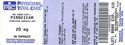 Piroxicam Capsules Usp 20 mg Label (2199)