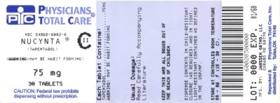 image of 75 mg package label - 6002