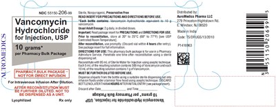 PACKAGE LABEL-PRINCIPAL DISPLAY PANEL - 10 grams per Pharmacy Bulk Package - Container Label - vancomycin fig3