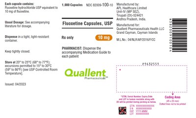 fluoxetine-fig1.jpg PACKAGE LABEL-PRINCIPAL DISPLAY PANEL - 10 mg (100 Capsules Bottle) - fluoxetine fig1