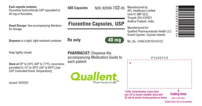 fluoxetine-fig3.jpg PACKAGE LABEL-PRINCIPAL DISPLAY PANEL - 40 mg (100 Capsules Bottle) - fluoxetine fig3