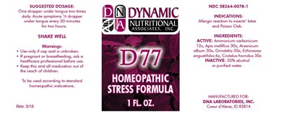 PRINCIPAL DISPLAY PANEL - 1 FL. OZ. Bottle Label - d77 01