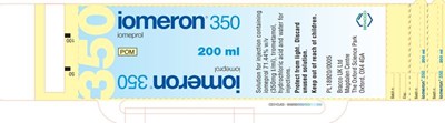 Iomeron 350 Vial 200 mL (Uk Iomeron 350 200ml Label)