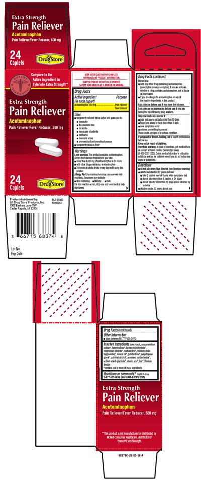 drugstore-02.jpg PRINCIPAL DISPLAY PANEL - 500 mg Caplet Bottle Carton - NDC 66715-6827-4 - drugstore 02