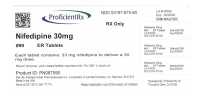 63187-875-90 (Nifedipine Extended Release Tablets Usp 3)