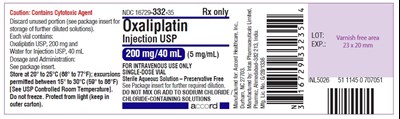 Oxaliplatin Injection, Usp 200 mg/40 mL (5 mg/ml)-single-dose Vial-label (Oxaliplatin Inj 200mg 40ml Label)