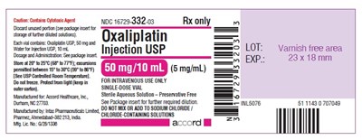 Oxaliplatin Injection, Usp 50 mg/10 mL (5 mg/ml)-single-dose Vial-label (Oxaliplatin Inj 50mg 10ml Label)