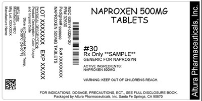 Naproxen 500mg Label - 63874 0326 30 1