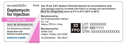 daptomycin-02.jpg PRINCIPAL DISPLAY PANEL - 500 mg Vial - daptomycin 02