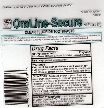 Murray_oraline_fluoride_clear.jpg OraLine Label - Murray oraline fluoride clear
