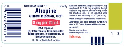 Atropine Sulfate Injection, Usp 8 mg Per 20 mL Carton Label (Atropine Sulfate Injection Usp   Anda 3)