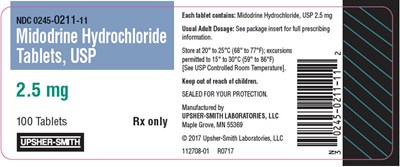 midodrine-02.jpg PRINCIPAL DISPLAY PANEL - 2.5 mg Tablet Bottle Label - midodrine 02