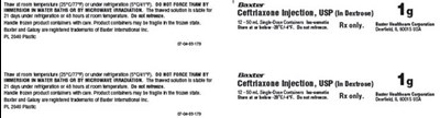 Ceftriaxone Representative Carton Label (1 g)